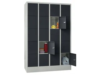 lockerkast,4x5vakken,vak B 300mm,cil.-slot,RAL7035,front RAL7016 - 2