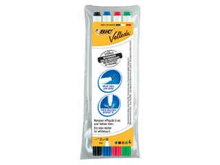 Viltstift Bic Velleda 1721 whiteboard rond fijn assorti set à 4 stuks - 1