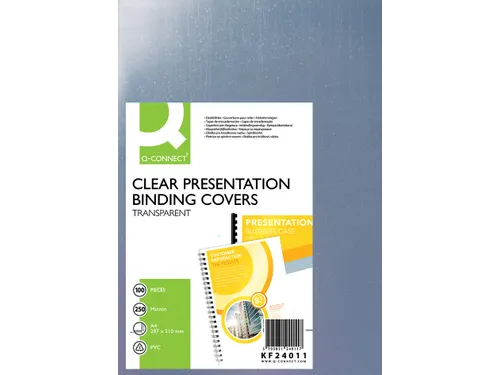 Voorblad A4 PVC Transparant 250 Micron Pak 100 Stuks
