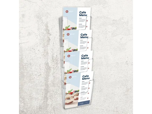 Folderhouder Europel 4 x A4 wand staand koppelbaar transparant