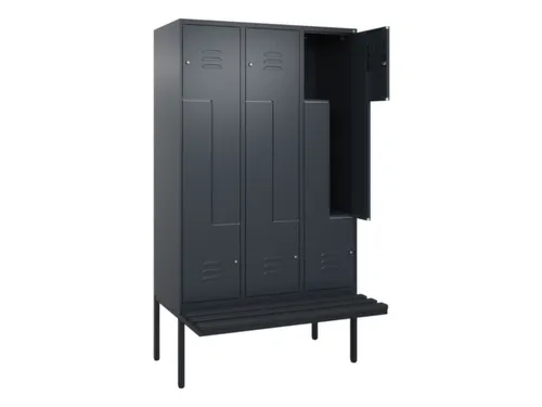 Z-garderobekast,HxBxD 2120x1200x815mm,6vak,vak B 400mm,cil.-slot