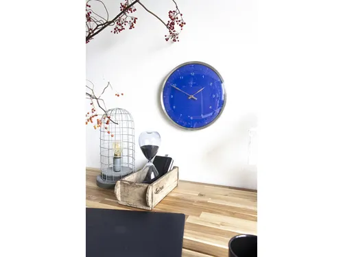 Wandklok NeXtime 60 minutes Ø33cm metaal blauw streep/cijfers