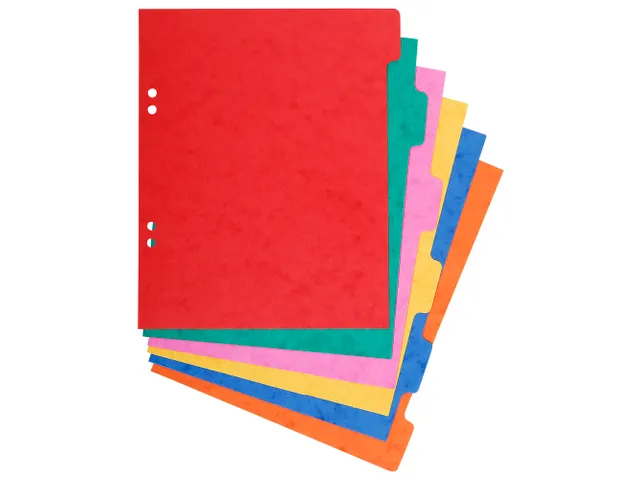 Tabbladen glanskarton 225g 6-delig schoolformaat 17x22cm Assorti