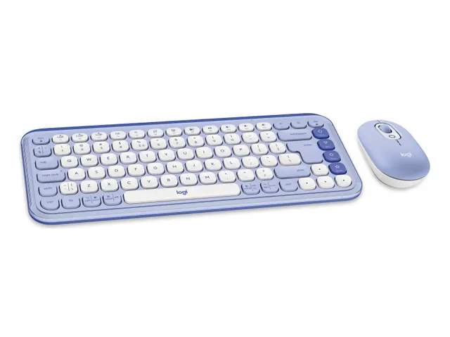 Clavier + souris Bluetooth Logitech POP Icon QWERTY US lilas/blanc