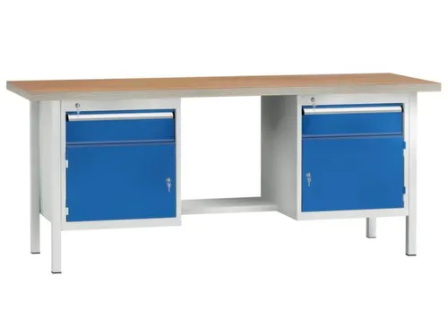 Werkbank 840x2000x700mm 2laden 150mm 2 Kastvakken 350mm