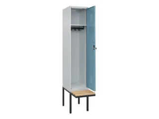 locker met bank,HxBxD 2120x400x815mm,1vak,vak B 400mm,draaigrendel - 2