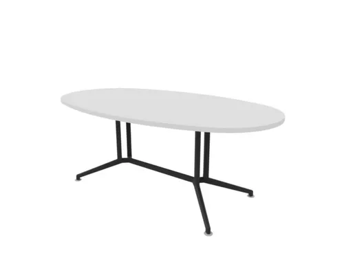 vergadertafel,HxBxD 740x2000x1100mm,ovaal,V-vormonderstel donkergrijs