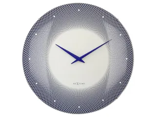 Wandklok Nextime dia 50cm bolvormig glas blauw kunststof Deep - 1