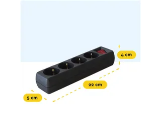 Stekkerdoos BRASQ 4 voudig 5 meter zwart - 3
