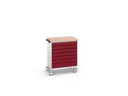 gereedschapswagen 980x800x600mm multiplexblad 7 laden RAL7035+RAL3004