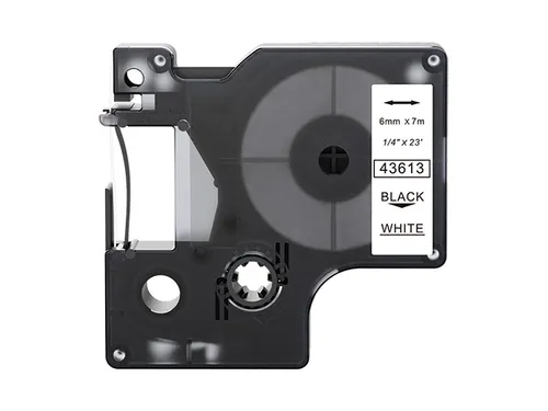 Labeltape Dymo 43613 D1 Compatible 6mm Zwart Op Wit