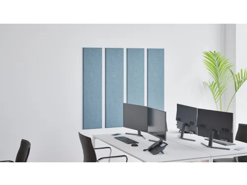 Akoestische PET-vilt wandtegels 30x120cm Blauw 4 Stuks