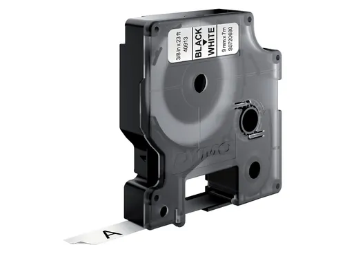 Labeltape Dymo 40913 LabelManager D1 polyester 9mm zwart op wit 10 stu