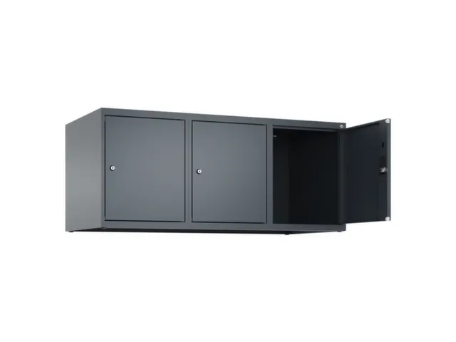 opzetkast,v. locker,3vak.,vak B 400mm,HxBxD 500x1200x500mm,vleugeldeur