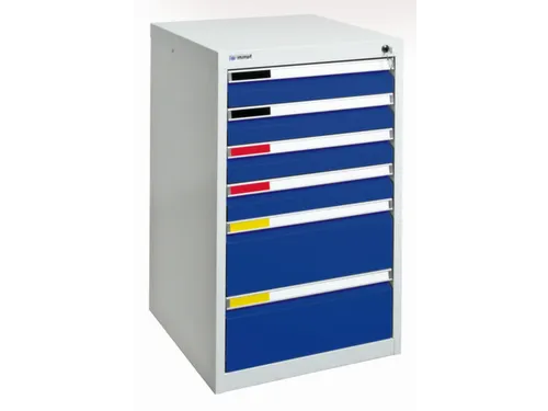 Ladekast Hxbxd 900x500x500mm 6 Laden Romp Ral7035 Front Ral5010