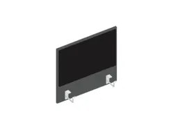 baliepaneel v. bureau aanbouw links MS-donkergrijs BN8033-zwart 600mm