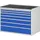 ladekast 825x1145x650mm 7laden cilinderslot RAL7035 RAL5010 metaal