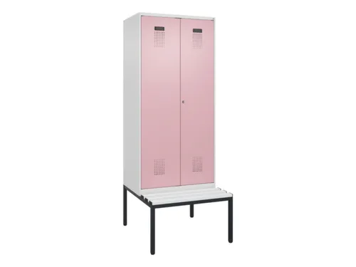 locker met bank,voor scheiding van kleding,HxBxD 2120x800x815mm,2vak