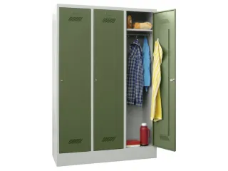 lockerkast,HxBxD 1850x1200x500mm,3vak,RAL7035,front RAL6011 - 2