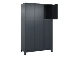 lockerkast,HxBxD 1950x1200x500mm,3x3vakken,vak B 400mm,cil.-slot
