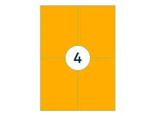 Etiket 105x148mm Fluor Oranje 100 Vel - 2