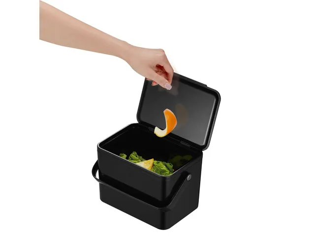 Afvalbak Deco Food Waste Caddy 4 Liter Zwart