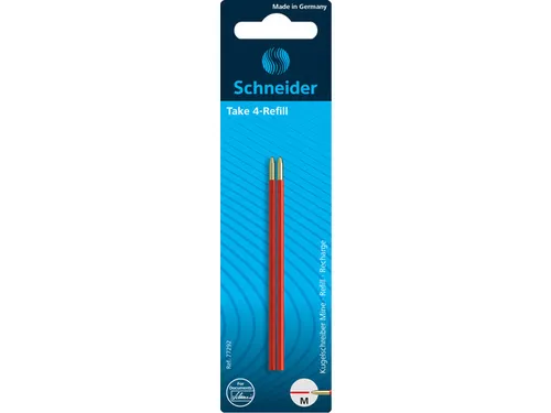 Balpenvulling Schneider Take 4, 2 stuks rood