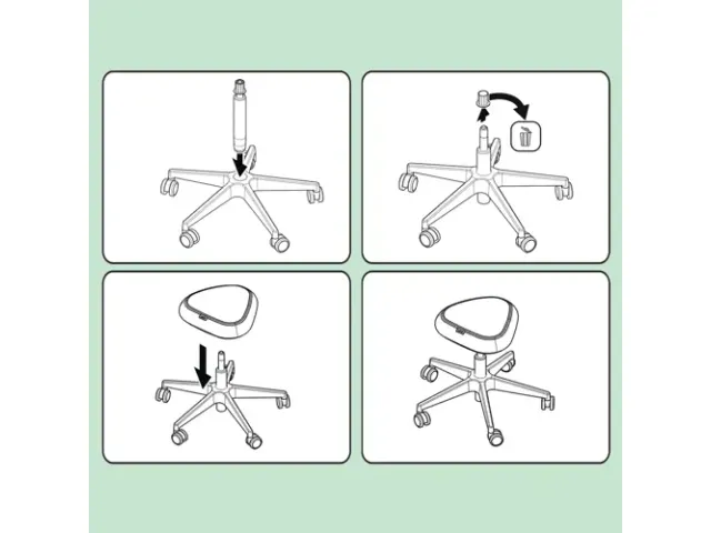 Zitkruk Leitz Ergo met wieltjes en comfortzitting 600x460x600mm zwart