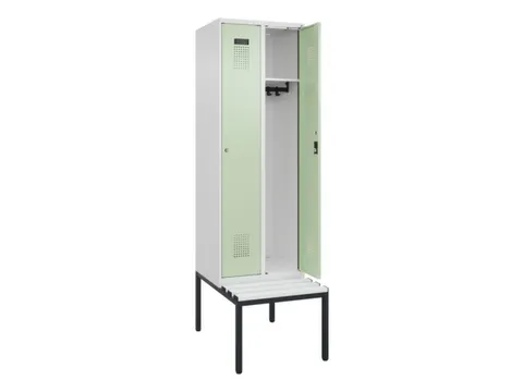 locker met bank,HxBxD 2120x600x815mm,2vak,vak B 300mm,cilinderslot