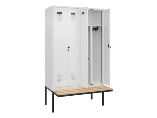 PBM-locker met bank,HxBxD 2120x1200x815mm,4vak,vak B 300mm