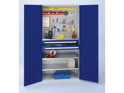 Materiaalkast Gesleufde Deuren Staal 1950x1000x600mm 2laden Ral5010