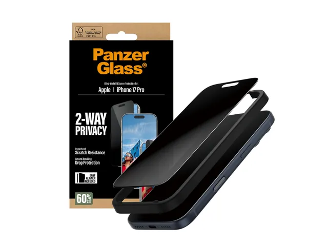 PanzerGlass 2-Way Privacy Screen Protector iPhone 17 Pro | Ultra-Wi