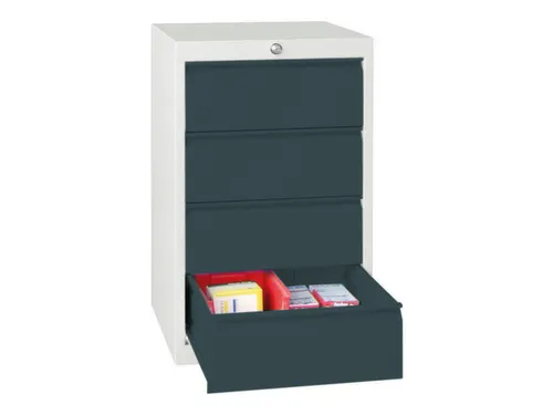 ladekast HxBxD 800x500x600mm 4laden slot RAL7035 front RAL7016