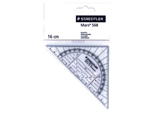 Geodriehoek Staedtler Mars 568 16cm Transparant