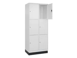 lockerkast,HxBxD 1950x800x500mm,2x3vakken,vak B 400mm,cil.-slot,sokkel