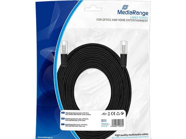 Netwerkkabel 15m MRCS121 UTP CAT 6 RJ45 stekker-RJ45 stekker zwart