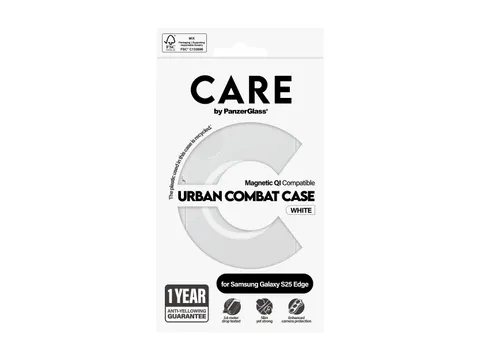 PanzerGlass CARE by Urban Combat Case Transparent w. White Qi Co
