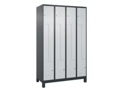 Z-garderobekast,HxBxD 1950x1200x500mm,vak B 150/300mm,cil.-slot,voeten
