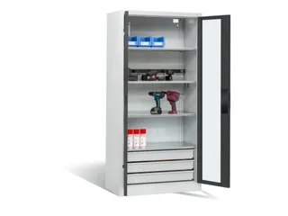 acculaadkast 1950x930x500mm 5stekkerdozen 230V cil.-slot front RAL7016 - 2