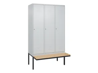 locker met bank,HxBxD 2120x1200x815mm,3vak,vak B 400mm,cil.-slot - 1