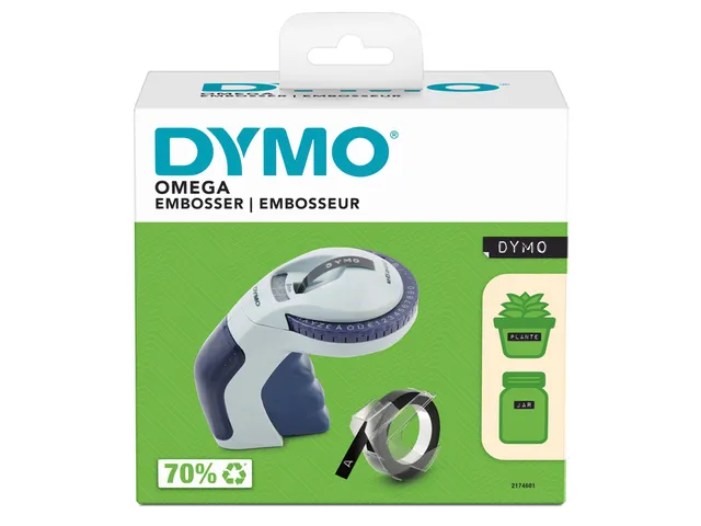 Lettertang Dymo Omega embossing blauw