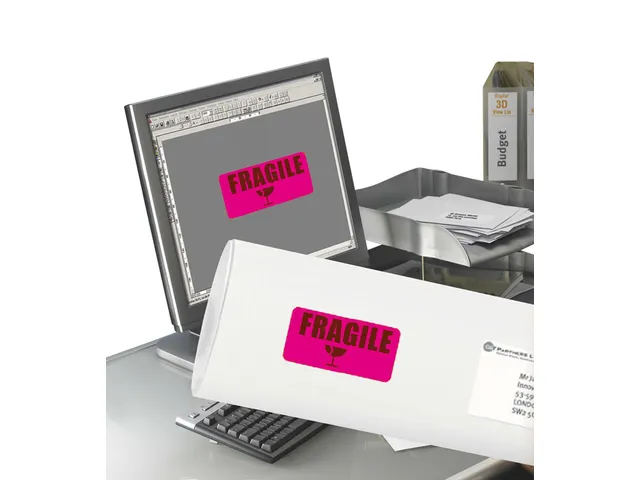 Etiket Avery L7363P-25 99.1x38.1mm Neon Roze 350 Stuks