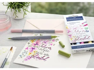 Duo aquarelmarker Goldfaber etui 6 stuks Lettering - 7