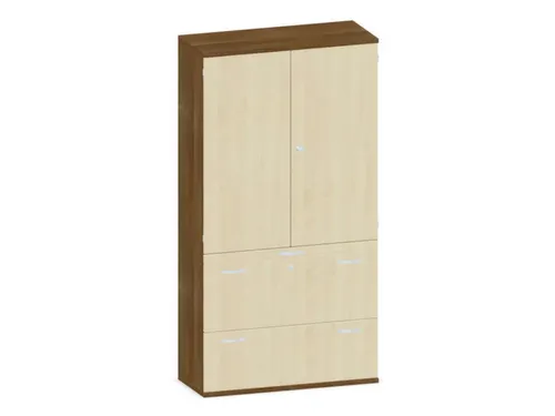 kantoorkast,HxBxD 1920x1000x430mm,decor romp noten,decor front esdoorn