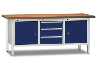 werkbank,HxBxD 840x2000x700mm,onderstel RAL5010,fronten RAL5010 - 1