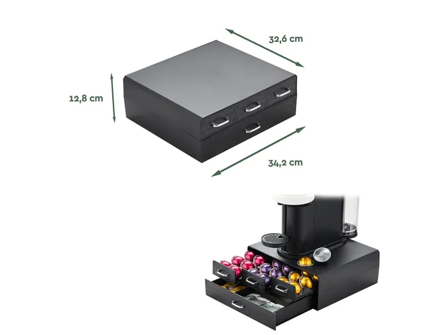 Koffiecapsulehouder BRASQ CD400 4 lades Zwart