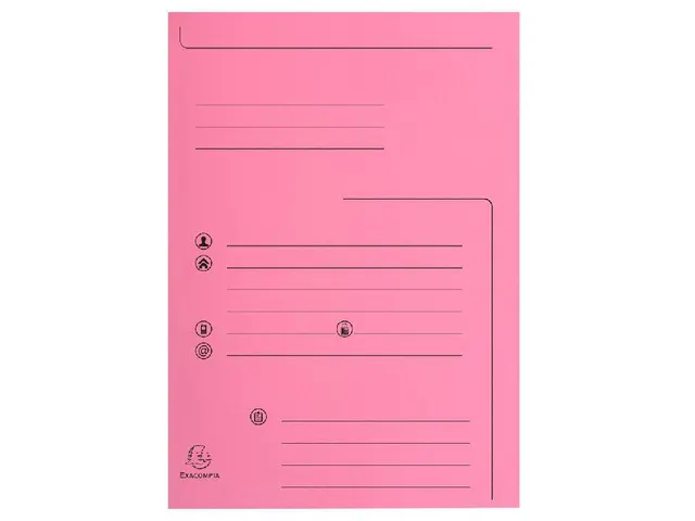 Dossiermap met 2 kleppen SUPER 250 Contact 24x32cm roze 25 Stuks