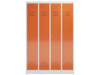garderobekast 1800x1185x500mm 4vak klink sokkel romp RAL7035 RAL3000 - 2