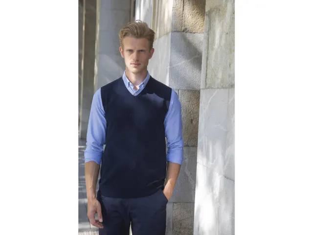 Henbury W724/H724 pullover zonder mouwen, marineblauw, maat 2XL, per s