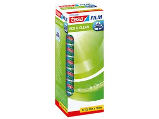 Plakband Tesa 57074 eco&clear 19mmx33m 8 rollen - 1